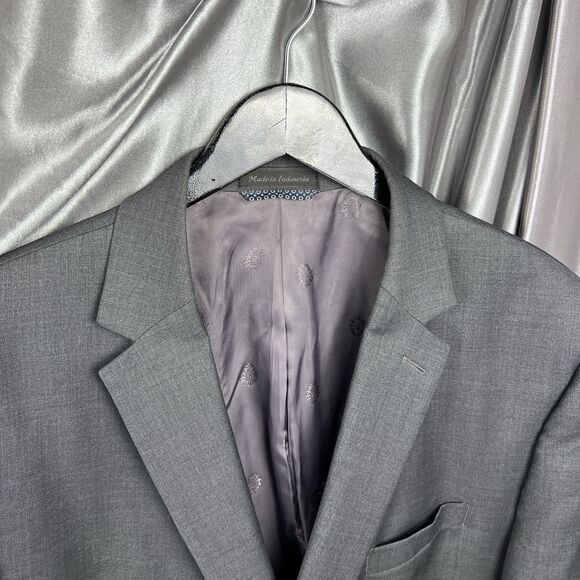 Lauren Ralph Lauren Mens Suit Jacket 50R Black Label Blazer Gray Wool Blend Prom - Picture 17 of 17